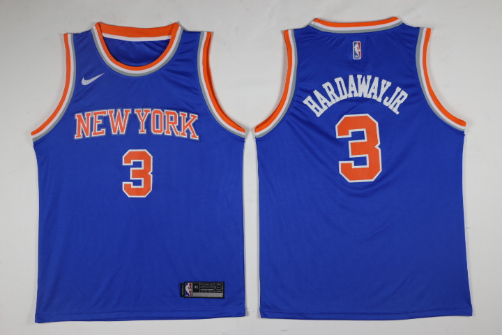 Men New York Knicks #3 Hardawayjr Blue Game Nike NBA Jerseys
